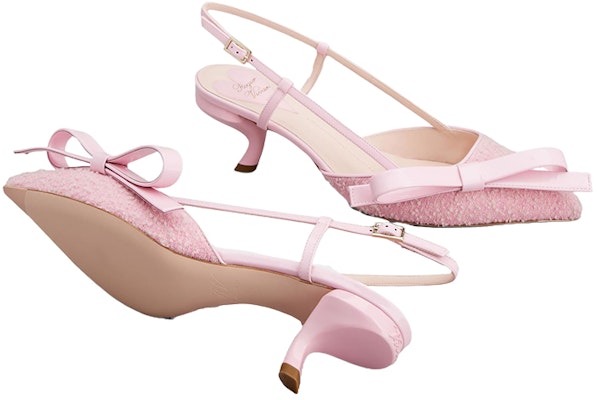 (Women) Roger Vivier 5.5cm 'Pink Fabric Bow Slingback Kitten Heels' RVW63836510SKJ1K47 Purchase (Women) Roger Vivier 5.5cm 'Pink Fabric Bow Slingback Kitten Heels' RVW63836510SKJ1K47