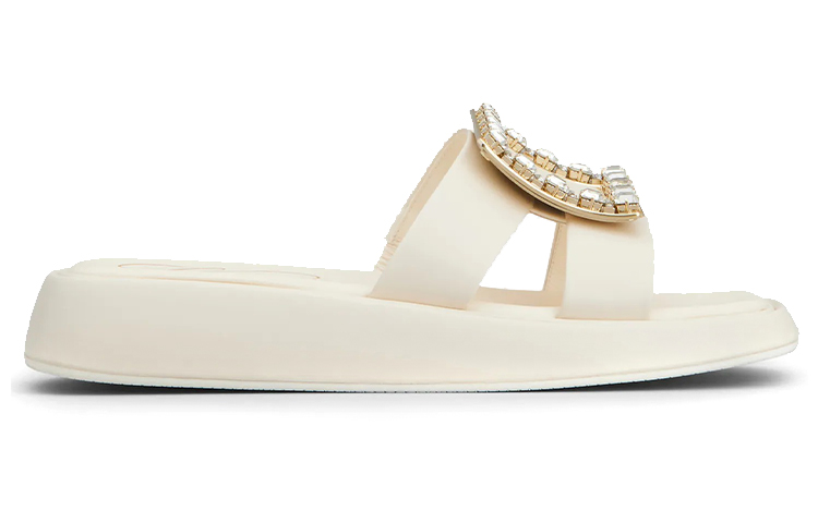 (W) Roger Vivier 'Beige Buckle Fashion Slides' 圖 2