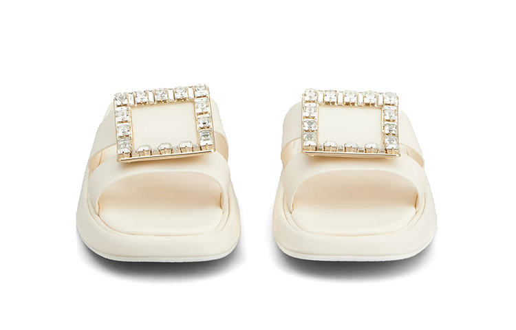 (W) Roger Vivier 'Beige Buckle Fashion Slides' 圖 3