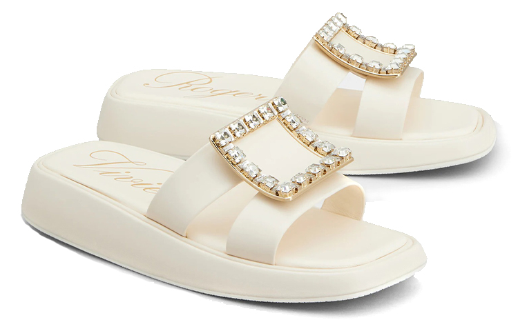 (W) Roger Vivier 'Beige Buckle Fashion Slides' 圖 4