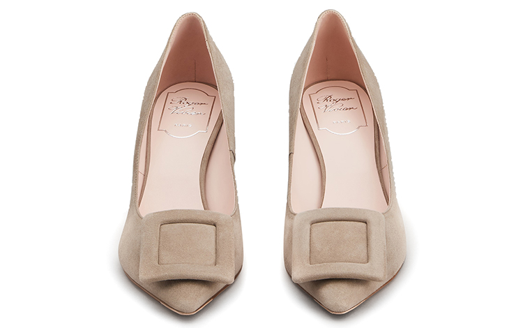 (W) Roger Vivier 'Beige Buckle Suede Calfskin High Heels' 圖 3