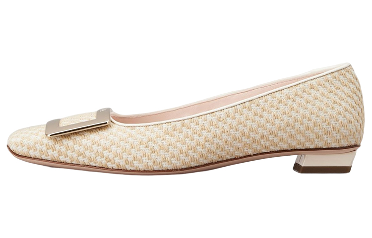 Buy (W) Roger Vivier 'Kanvas Beige dengan Gesper Metalik' RVW00726770NN61J04