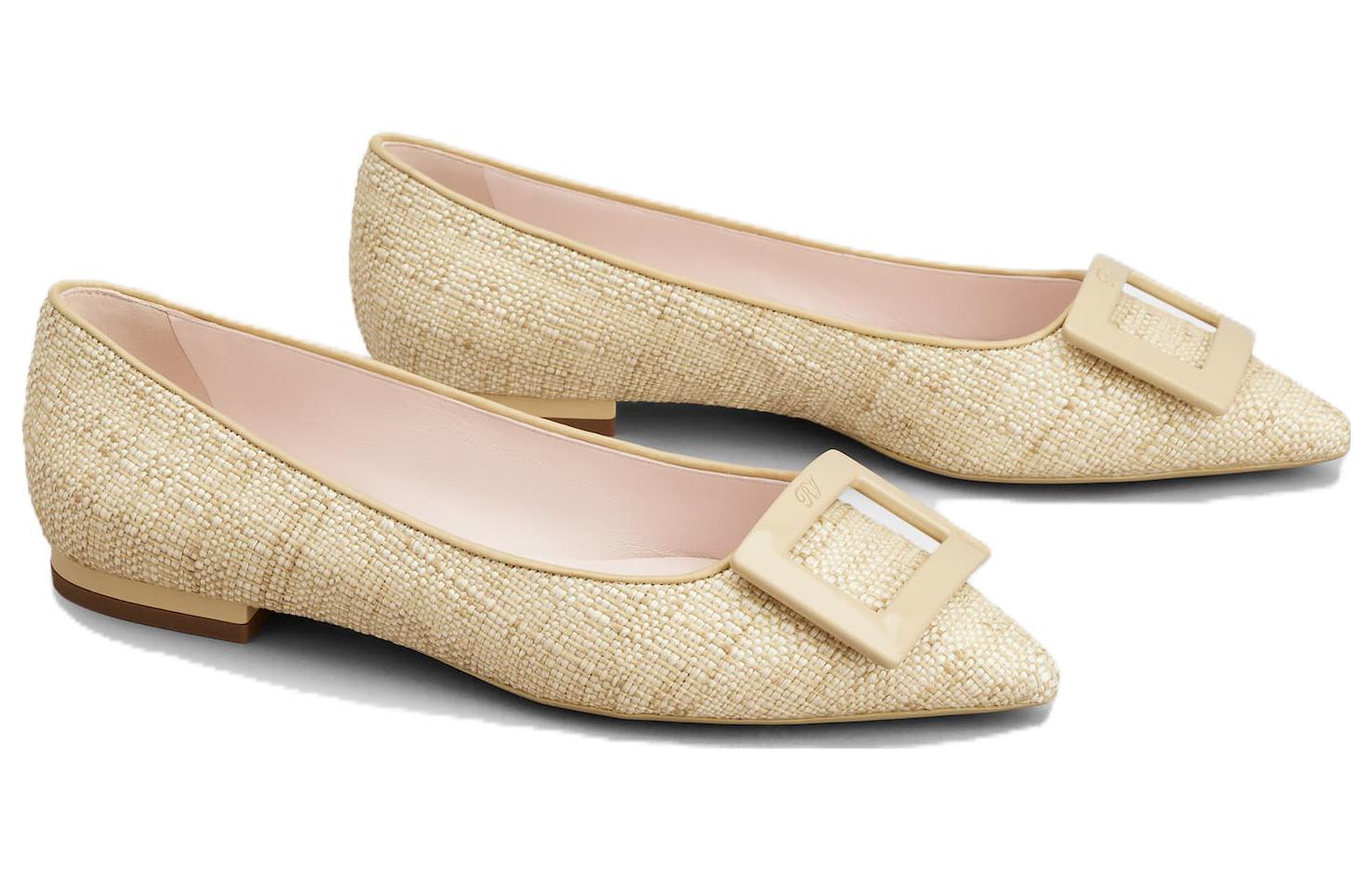 (W) Roger Vivier 'Beige Fabric Pointed-Toe CMFT Casual Flat' 圖 3