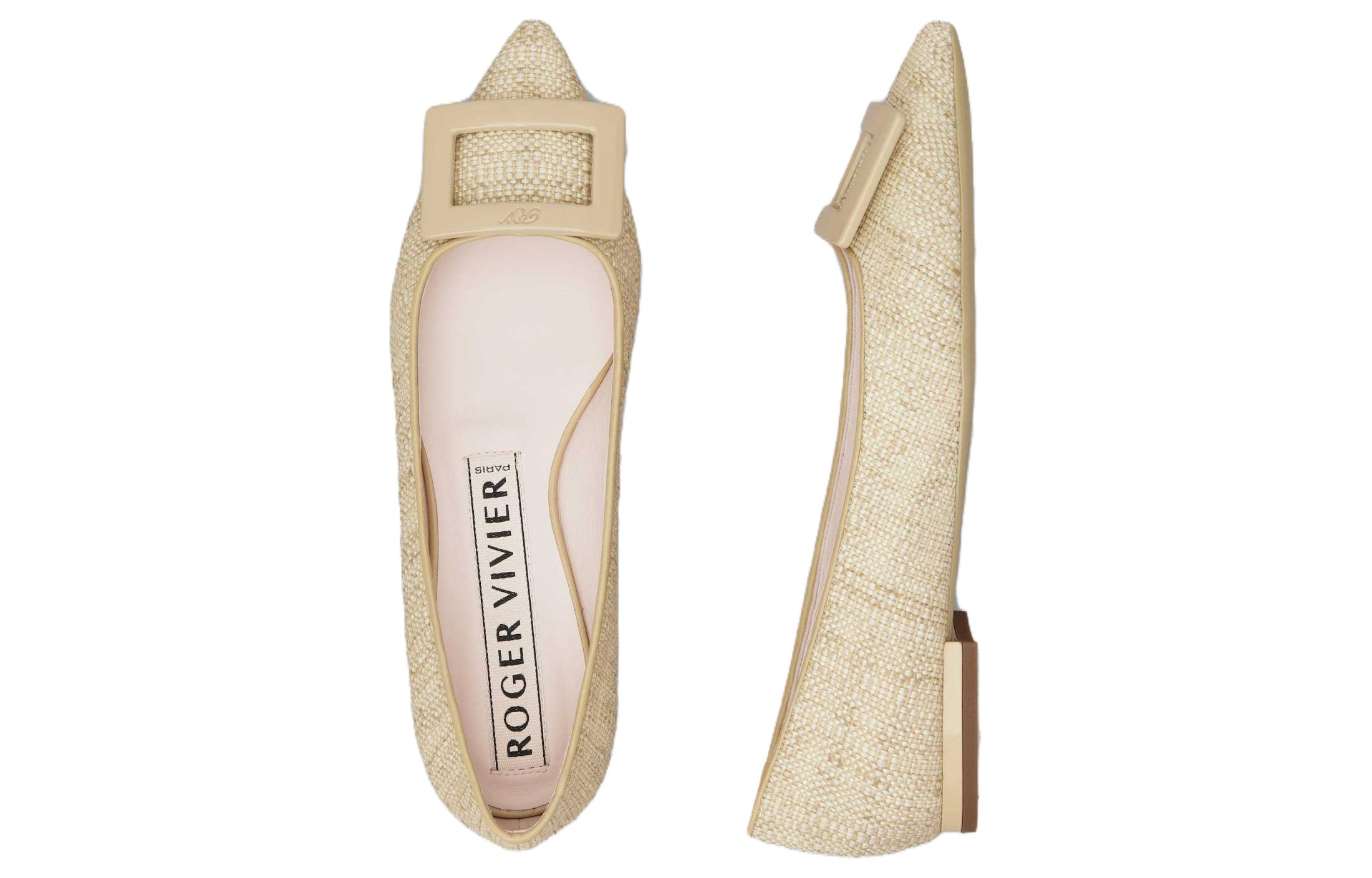 (W) Roger Vivier 'Beige Fabric Pointed-Toe CMFT Casual Flat' 圖 4