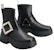 (W) Roger Vivier 'But Ankle Platform Kulit Gesper Kristal Hitam' RVW64233920QGWB999