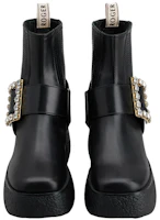 Lookbook Roger Vivier 鑽扣皮革厚底短靴 女款 黑色