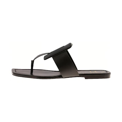 (W) Roger Vivier 'Black Thong Fashion Sandal'