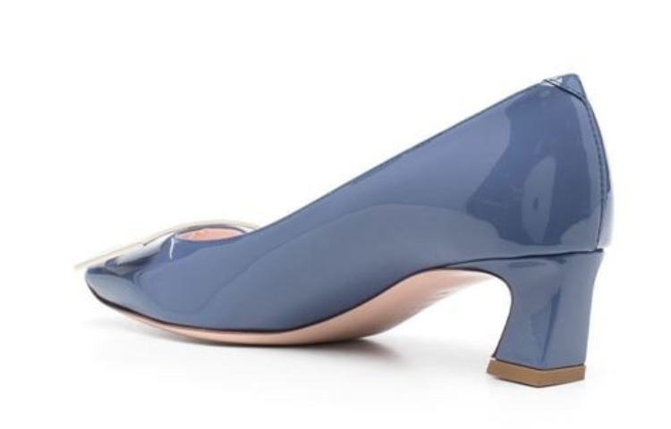 (W) Roger Vivier 'Blue Patent Square Toe Chunky Heel with Metal Buckle' 圖 3