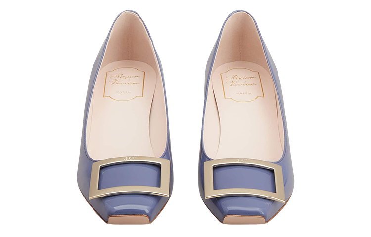 (W) Roger Vivier 'Blue Patent Square Toe Chunky Heel with Metal Buckle' 圖 4