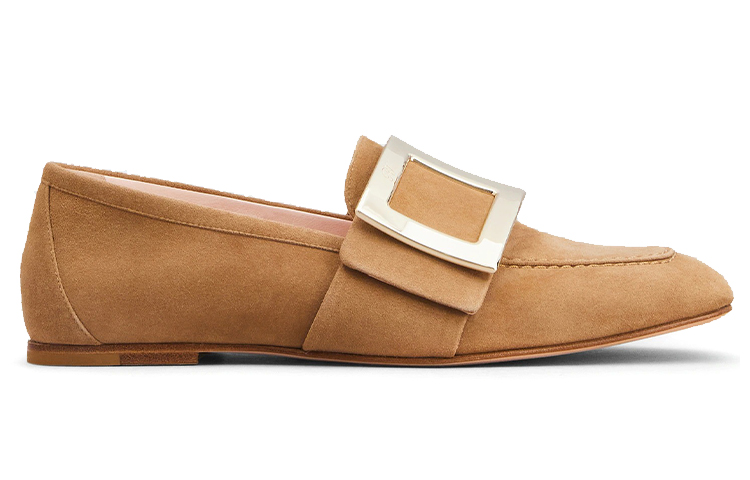 (W) Roger Vivier 'Brown Buckle Suede Leather Flats' 圖 2