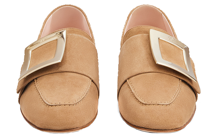 (W) Roger Vivier 'Brown Buckle Suede Leather Flats' 圖 3