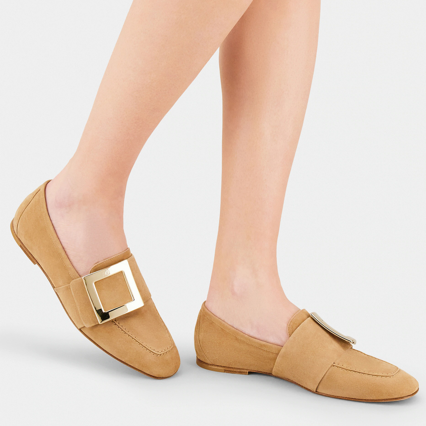 (W) Roger Vivier 'Brown Buckle Suede Leather Flats' 圖 6