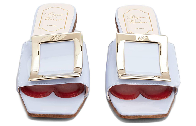 (W) Roger Vivier 'Love Patent Metal Buckle Fashion Sandals Purple' 圖 3