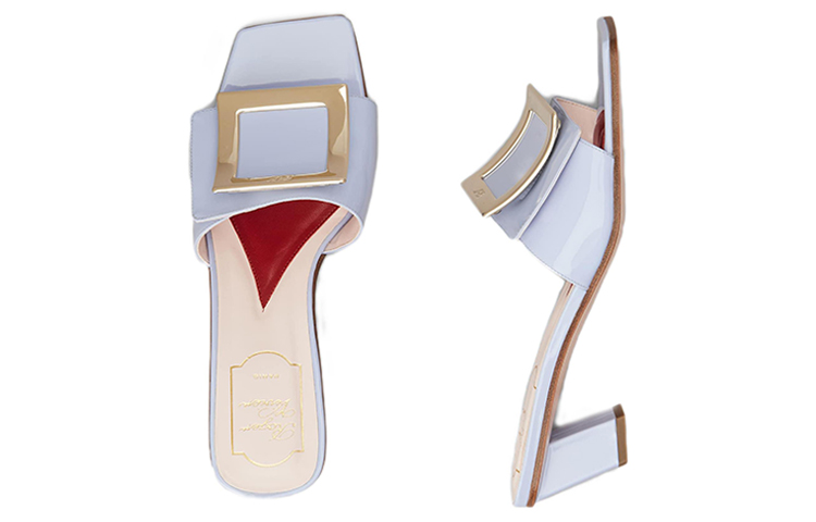 (W) Roger Vivier 'Love Patent Metal Buckle Fashion Sandals Purple' 圖 4