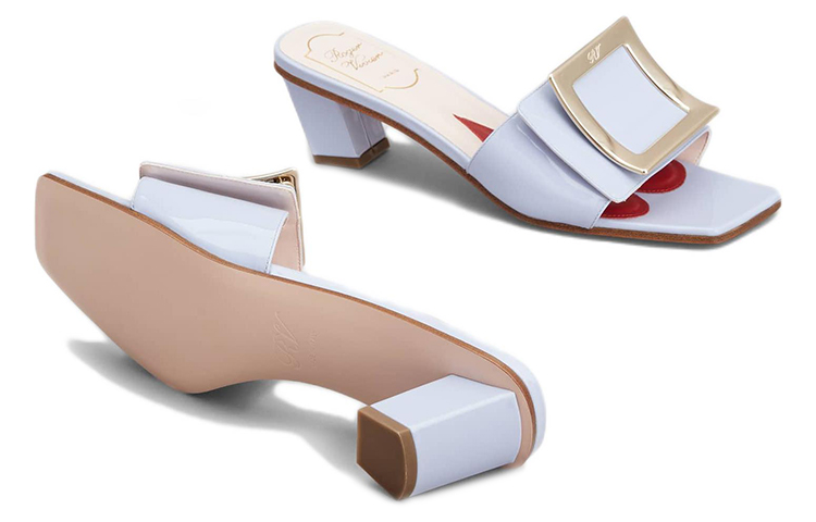 (W) Roger Vivier 'Love Patent Metal Buckle Fashion Sandals Purple' 圖 6