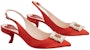 (W) Roger Vivier 'Kasut Tumit Tinggi Gesper Kain Jingga' RVW63834500RS0R401