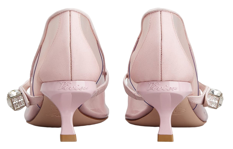 Shop (W) Roger Vivier 'Tacones de Aguja con Hebilla de Cristal Rosa' RVW63834510PE55O10