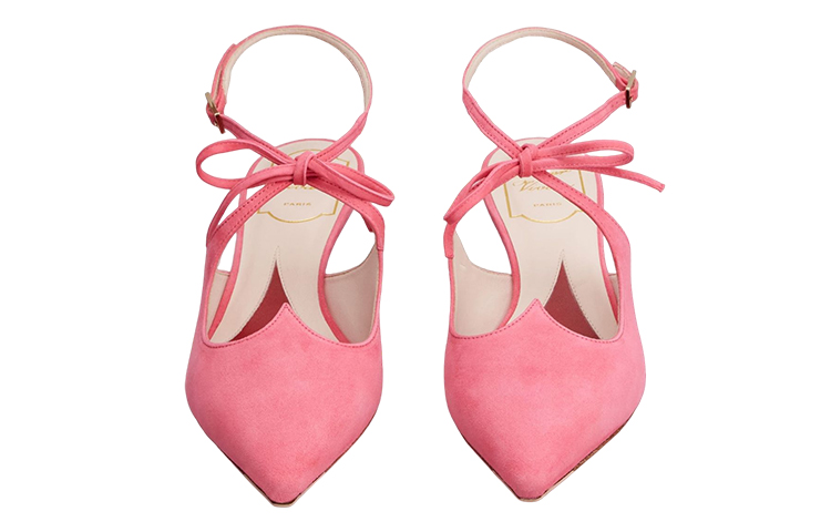 Lookbook 羅傑·維維亞 絨面 尖頭 細跟 中跟鞋 女款 粉色