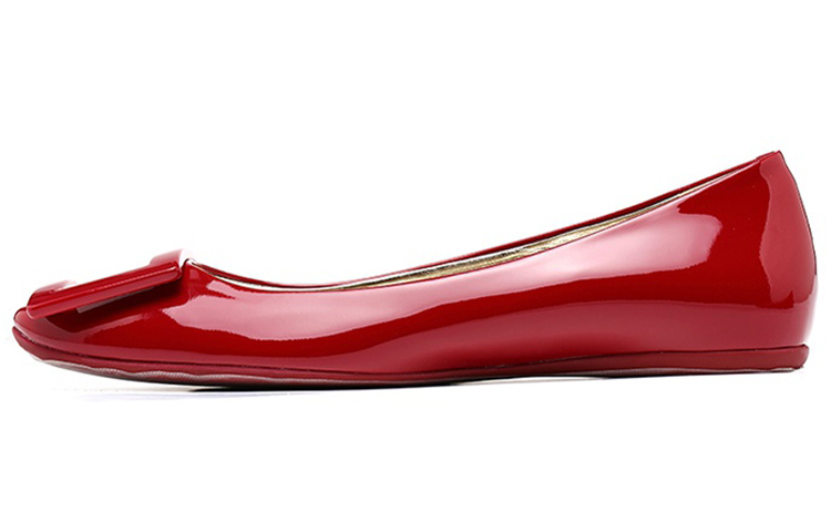 (W) Roger Vivier 'Red Patent Classic Flats'