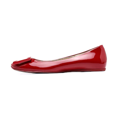 (W) Roger Vivier 'Red Patent Classic Flats'