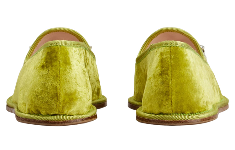 (W) Roger Vivier Babby Viv' Strass Velvet Slip-On 'Green Crystal Buckle' 圖 4