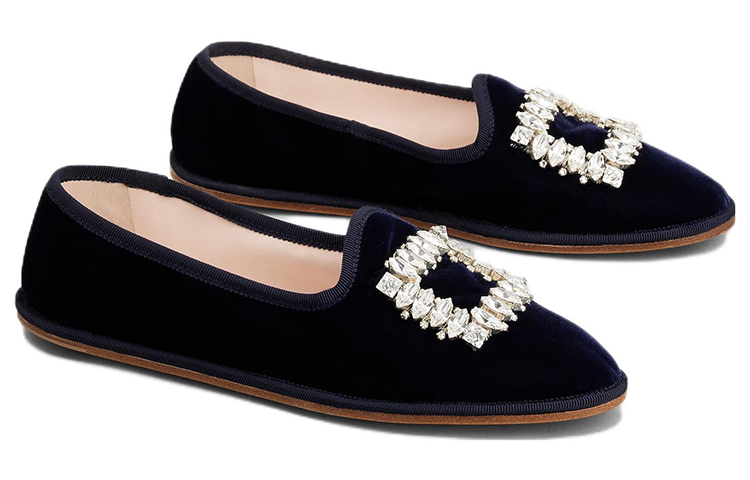 (W) Roger Vivier Babby Viv Flats 'Blue Embroidered Crystal Buckle' 圖 2