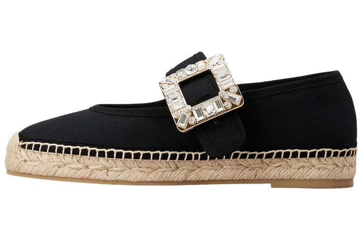 Buy (W) Roger Vivier Bayi 'Espadril Gesper Hitam Berkilau' RVW41232960R7CB999