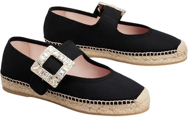 (Women) Roger Vivier Babies 'Black Sparkle Buckle Espadrilles' RVW41232960R7CB999 Order (Women) Roger Vivier Babies 'Black Sparkle Buckle Espadrilles' RVW41232960R7CB999