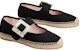 (W) Roger Vivier Babies 'Espadril Hitam Berkilau dengan Gesper' RVW41232960R7CB999