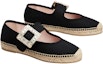 Order (W) Roger Vivier Babies 'Espadril Hitam Berkilau dengan Gesper' RVW41232960R7CB999