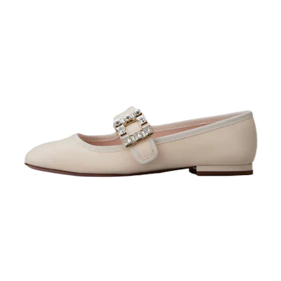 (W) Roger Vivier Ballerina Flats 'Cream Buckle'