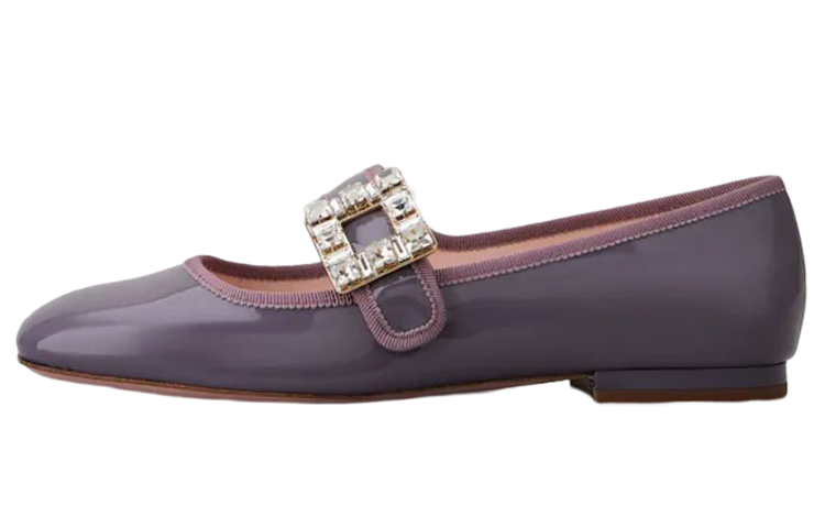 (W) Roger Vivier Ballerine 'Purple Patent Buckle'