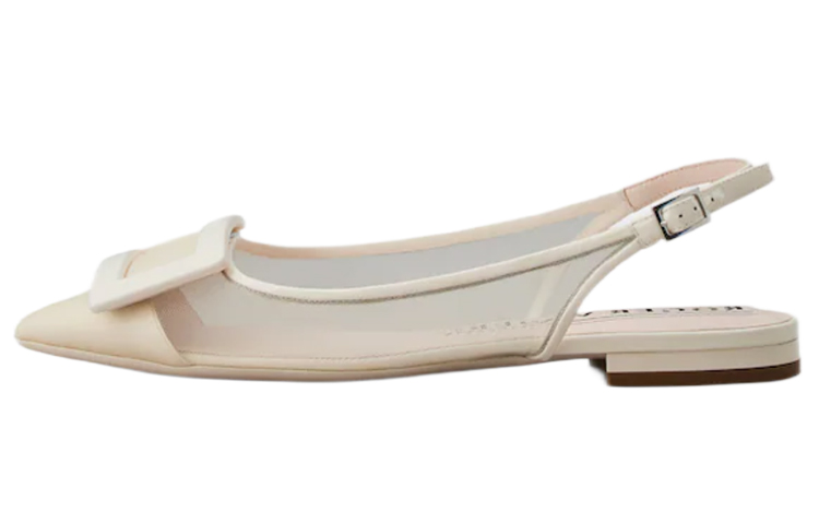 (W) Roger Vivier Ballerine Mesh 'Cream Buckle'