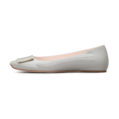 (W) Roger Vivier Ballet Flat 'Patent Grey'