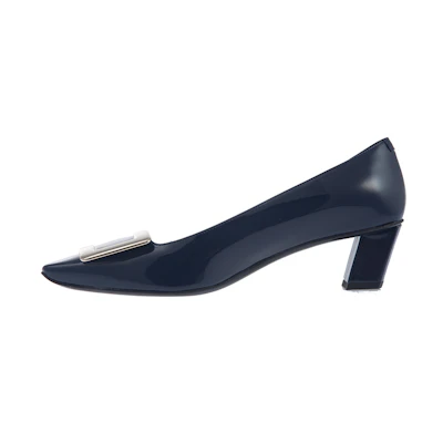 (W) Roger Vivier Belle High-Heeled Casual 'Blue Metallic Buckle'