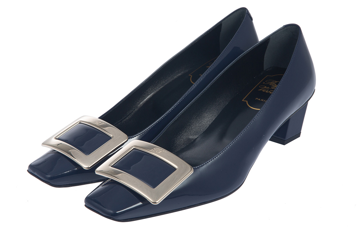 (W) Roger Vivier Belle High-Heeled Casual 'Blue Metallic Buckle' 圖 3