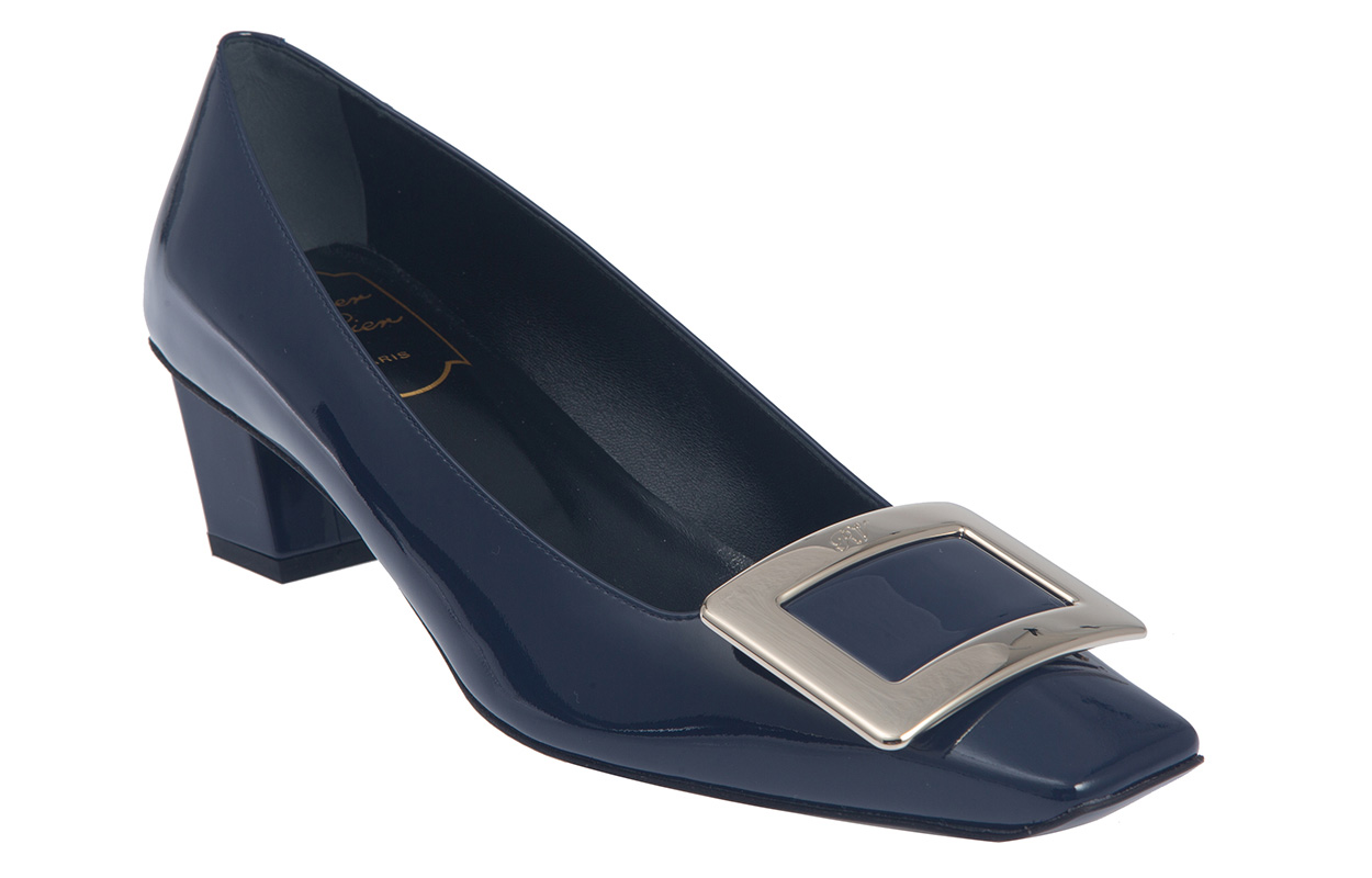 (W) Roger Vivier Belle High-Heeled Casual 'Blue Metallic Buckle' 圖 4