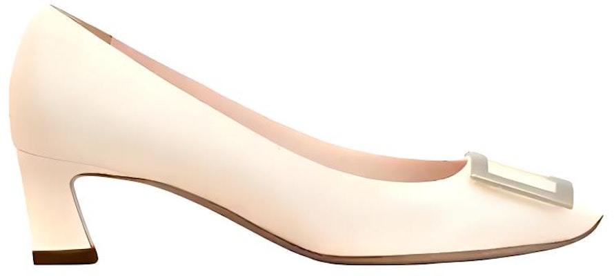(Women) Roger Vivier Belle Vivier 4.5cm Heels 'Cream White Patent' RVW44815280D1PC019 Order (Women) Roger Vivier Belle Vivier 4.5cm Heels 'Cream White Patent' RVW44815280D1PC019