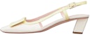(W) Roger Vivier Belle Vivier 'Tumit Blok Hujung Petak Gesper Beige' RVW00625601D1P1U03