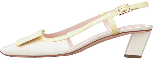 (Women) Roger Vivier Belle Vivier 'Beige Buckle Square Toe Block Heel' RVW00625601D1P1U03 (Women) Roger Vivier Belle Vivier 'Beige Buckle Square Toe Block Heel' RVW00625601D1P1U03