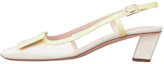 Buy (W) Roger Vivier Belle Vivier ''Beige Gesp Vierkante Neus Blokhak'' RVW00625601D1P1U03