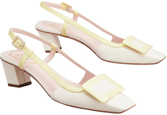 (W) Roger Vivier Belle Vivier ''Beige Fibbia Punta Quadra Tacco Largo'' RVW00625601D1P1U03 Order (W) Roger Vivier Belle Vivier ''Beige Fibbia Punta Quadra Tacco Largo'' RVW00625601D1P1U03