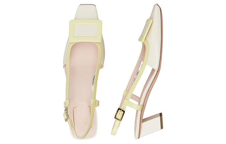 Purchase (W) Roger Vivier Belle Vivier ''Beige Gesp Vierkante Neus Blokhak'' RVW00625601D1P1U03
