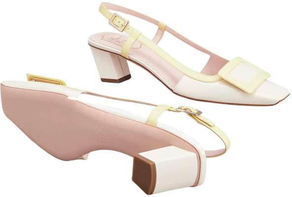 (W) Roger Vivier Belle Vivier ''Beige Gesp Vierkante Neus Blokhak'' RVW00625601D1P1U03 Sizing (W) Roger Vivier Belle Vivier ''Beige Gesp Vierkante Neus Blokhak'' RVW00625601D1P1U03