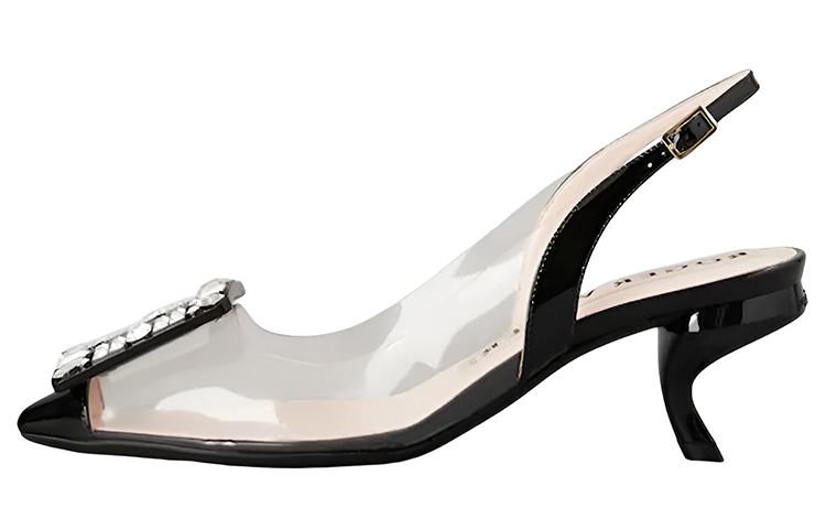 (W) Roger Vivier Belle Vivier 'Black Crystal Buckle'