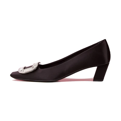 (W) Roger Vivier Belle Vivier 'Black Crystal Buckle'