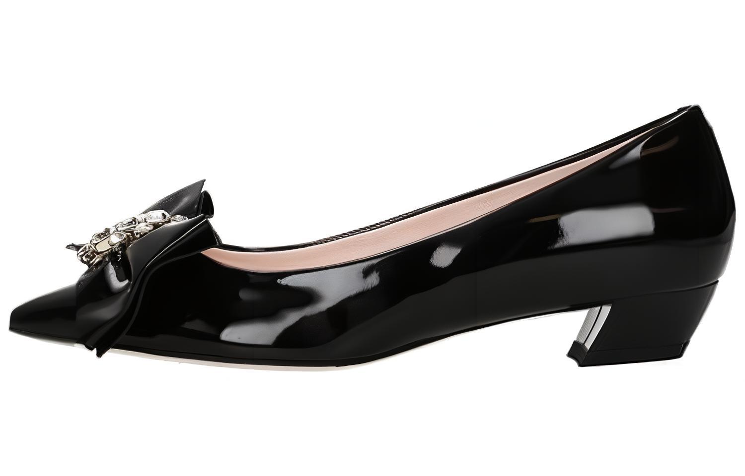 (W) Roger Vivier Belle Vivier 'Black Patent Leather with Bow'