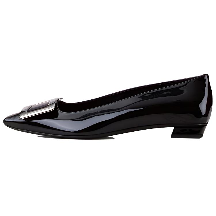 (Women) Roger Vivier Belle Vivier 'Black Patent Leather with Metal Detail' RVW00700920D1PB999