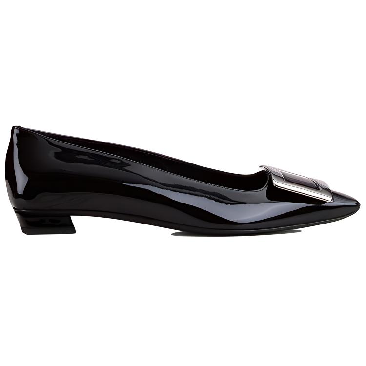 Order (W) Roger Vivier Belle Vivier 'Cuero Negro Charol con Detalle Metálico' RVW00700920D1PB999