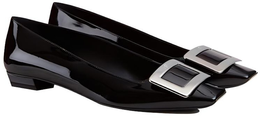 (W) Roger Vivier Belle Vivier 'Cuero Negro Charol con Detalle Metálico' RVW00700920D1PB999 Lookbook (W) Roger Vivier Belle Vivier 'Cuero Negro Charol con Detalle Metálico' RVW00700920D1PB999